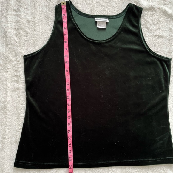 Gloria Vanderbilt Green Velvet Tank Top sz XL - Picture 3 of 8